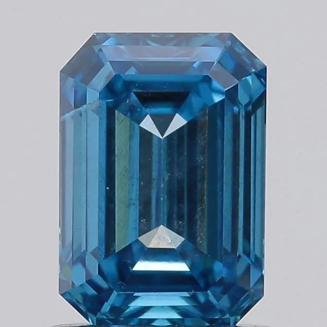1.00ct Emerald Lab Grown Diamond (Colour Fancy Vivid Blue, Clarity SI1, IGI Certified)