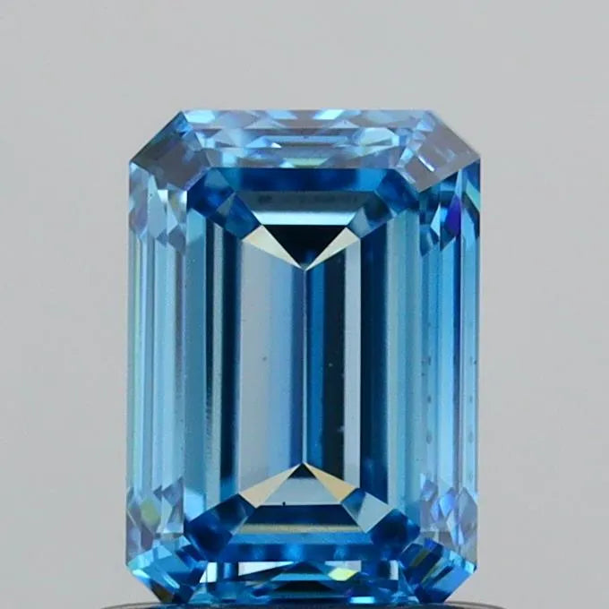 1.00ct Emerald Lab Grown Diamond (Colour Fancy Vivid Blue, Clarity VS1, IGI Certified)