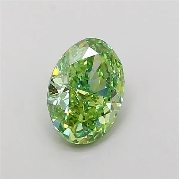 1.00ct Oval Lab Grown Diamond (Colour Fancy Vivid Green, Clarity VVS2, IGI Certified)