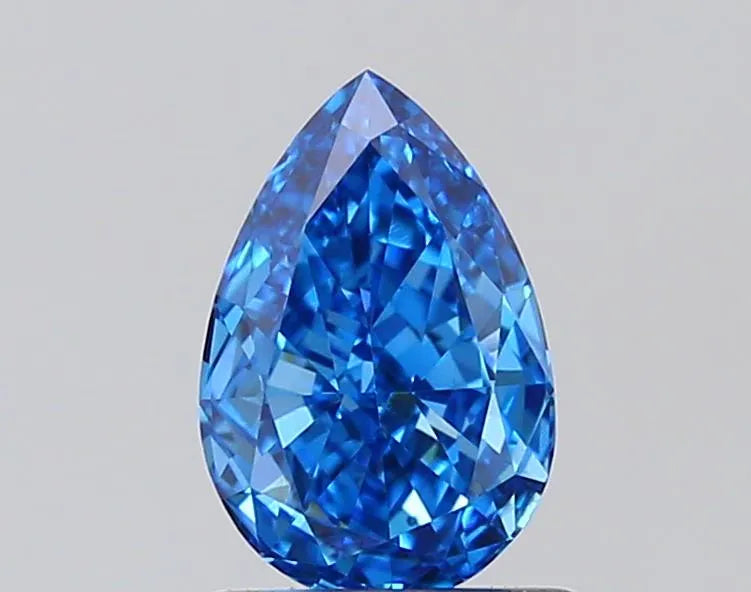 1.00ct Pear Lab Grown Diamond (Colour Fancy Vivid Blue, Clarity VVS2, IGI Certified)