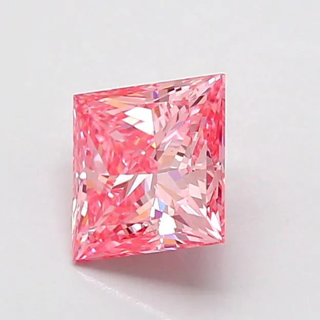 1.00ct Princess Lab Grown Diamond (Colour Fancy Vivid Pink, Clarity VVS2, IGI Certified)