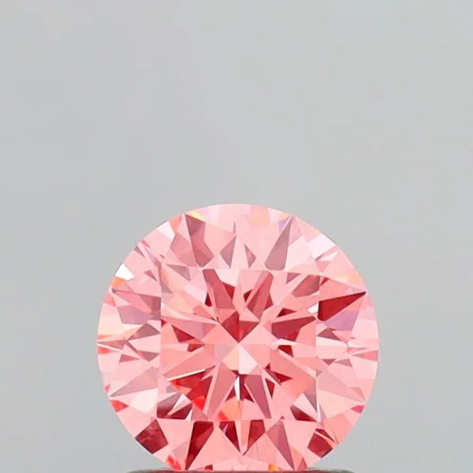 1.00ct Round Lab Grown Diamond (Colour Fancy Vivid Pink, Clarity VVS2, Cut ID, IGI Certified)
