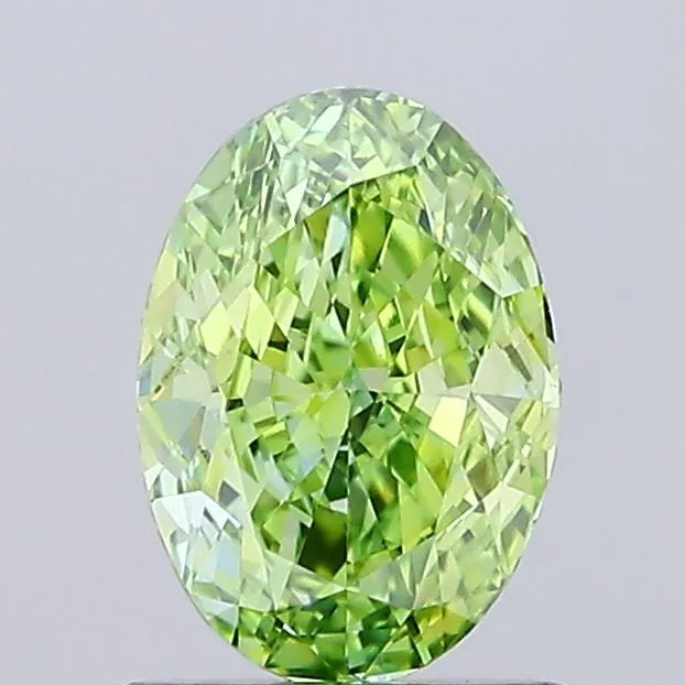 1.01ct Oval Lab Grown Diamond (Colour Fancy Vivid Green, Clarity VVS2, IGI Certified)