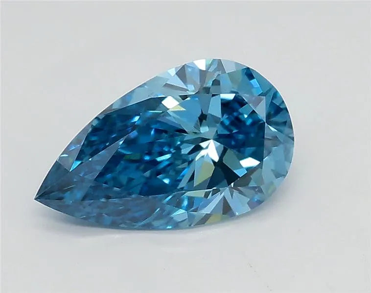 1.01ct Pear Lab Grown Diamond (Colour Fancy Vivid Blue, Clarity VS1, IGI Certified)