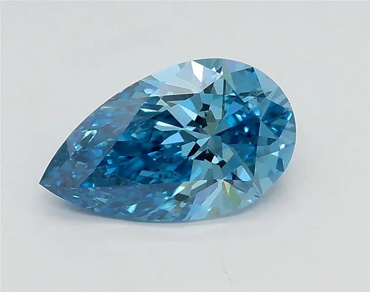 1.01ct Pear Lab Grown Diamond (Colour Fancy Vivid Blue, Clarity VS2, IGI Certified)