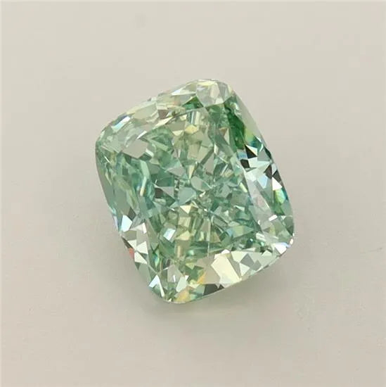 1.02ct Cushion brilliant Lab Grown Diamond (Colour Fancy Vivid Yellowish Green, Clarity VS1, IGI Certified)
