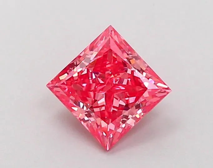 1.02ct Princess Lab Grown Diamond (Colour Fancy Vivid Pink, Clarity VS1, IGI Certified)