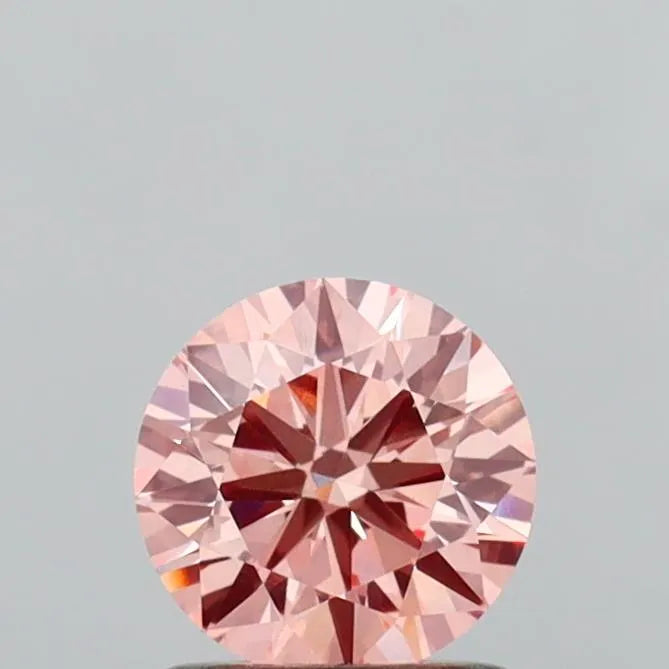 1.02ct Round Lab Grown Diamond (Colour Fancy Intense Orangey Pink, Clarity VVS2, Cut EX, IGI Certified)