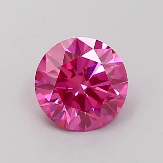 1.02ct Round Lab Grown Diamond (Colour Fancy Vivid Pink, Clarity VVS2, Cut ID, IGI Certified)
