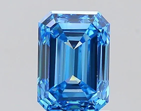 1.03ct Emerald Lab Grown Diamond (Colour Fancy Vivid Blue, Clarity VVS2, IGI Certified)