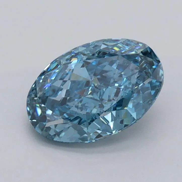 1.03ct Oval Lab Grown Diamond (Colour Fancy Vivid Blue, Clarity VS1, IGI Certified)