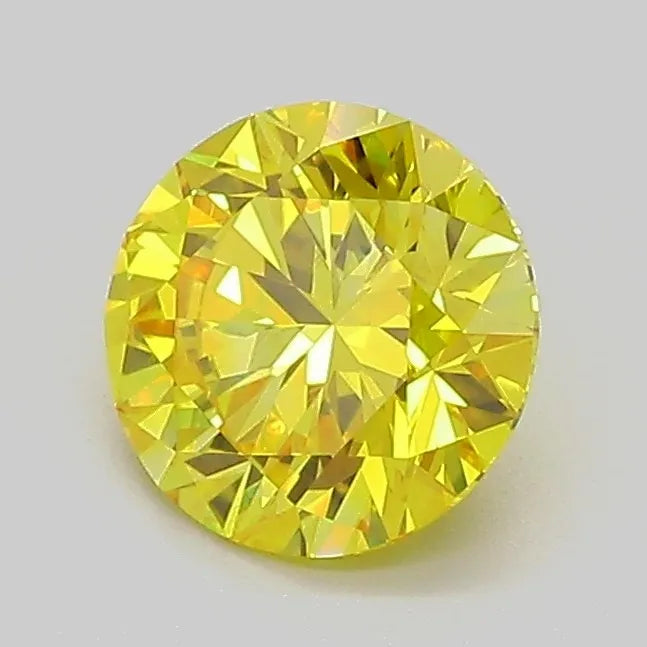 1.03ct Round Lab Grown Diamond (Colour Fancy Vivid Yellow, Clarity VVS2, Cut ID, IGI Certified)