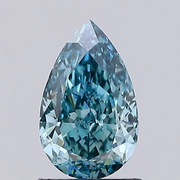 1.04ct Pear Lab Grown Diamond (Colour Fancy Vivid Blueish Green, Clarity VVS2, IGI Certified)