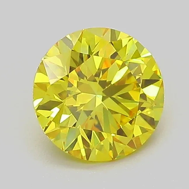 1.04ct Round Lab Grown Diamond (Colour Fancy Vivid Yellow, Clarity VVS2, Cut ID, IGI Certified)