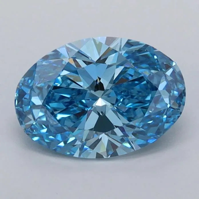 1.05ct Oval Lab Grown Diamond (Colour Fancy Vivid Blue, Clarity VVS2, IGI Certified)