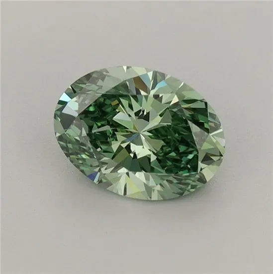 1.05ct Oval Lab Grown Diamond (Colour Fancy Vivid Green, Clarity VVS1, IGI Certified)