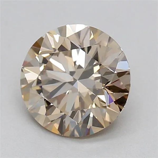 1.05ct Round Lab Grown Diamond (Colour Fancy Light Brown, Clarity VS1, Cut ID, IGI Certified)