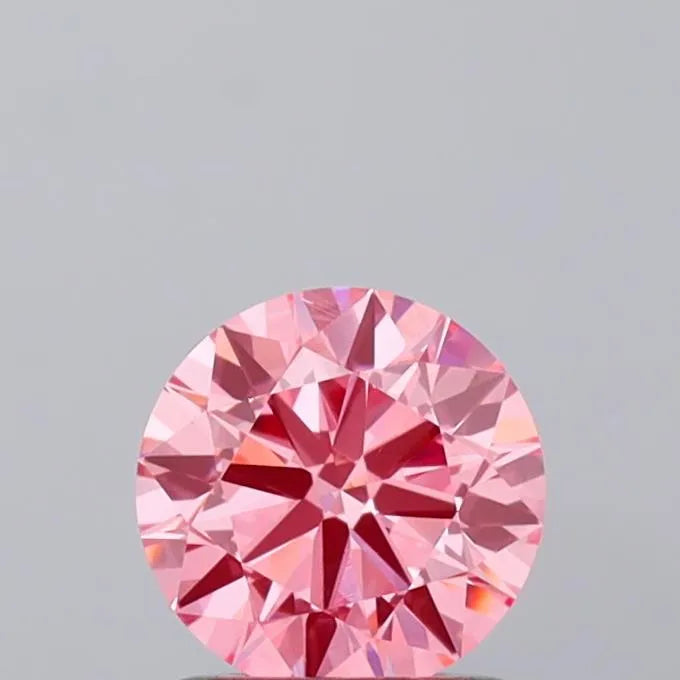 1.05ct Round Lab Grown Diamond (Colour Fancy Vivid Pink, Clarity VVS2, Cut ID, IGI Certified)