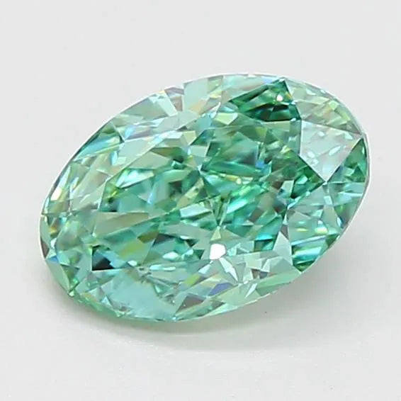 1.07ct Oval Lab Grown Diamond (Colour Fancy Vivid Green, Clarity VVS2, IGI Certified)