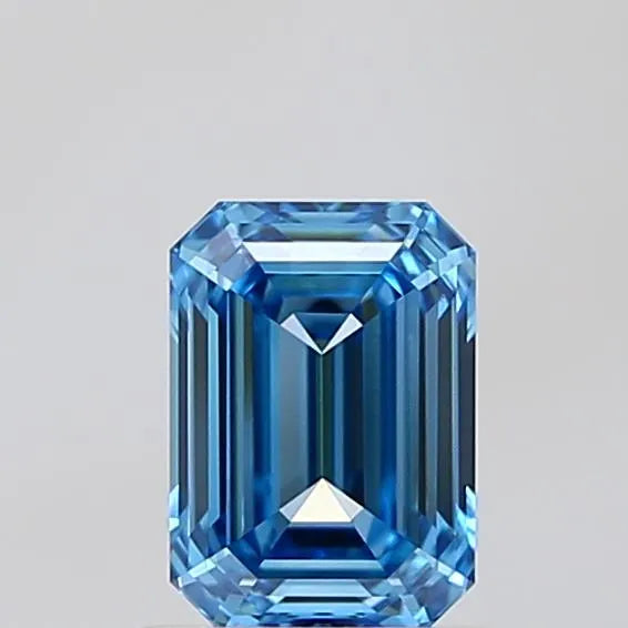 1.08ct Emerald Lab Grown Diamond (Colour Fancy Vivid Blue, Clarity VVS1, IGI Certified)