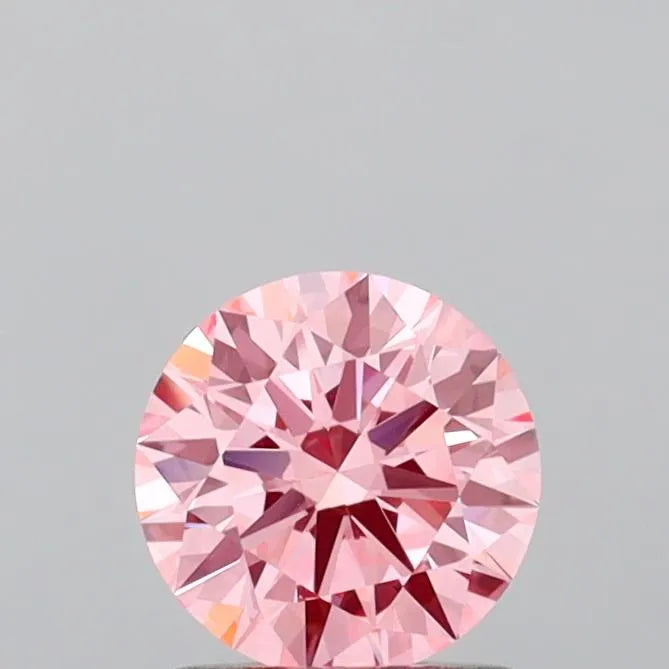 1.08ct Round Lab Grown Diamond (Colour Fancy Vivid Pink, Clarity VVS2, Cut ID, IGI Certified)