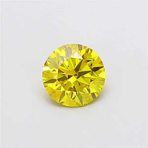 1.08ct Round Lab Grown Diamond (Colour Fancy Vivid Yellow, Clarity VVS2, Cut ID, IGI Certified)