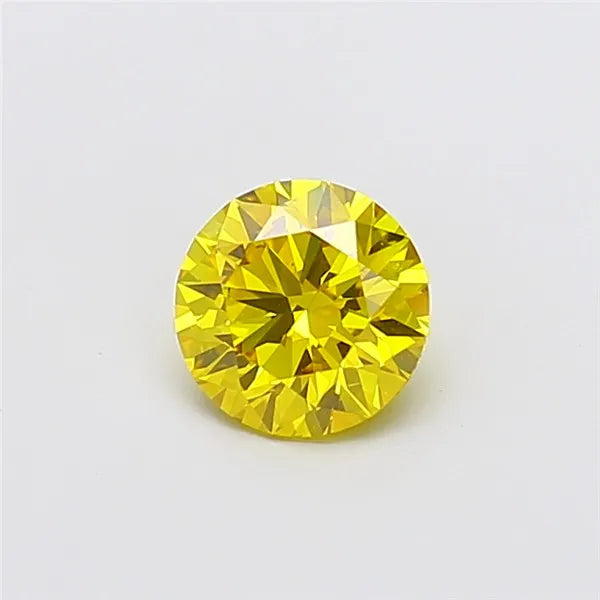 1.08ct Round Lab Grown Diamond (Colour Fancy Vivid Yellow, Clarity VVS2, Cut ID, IGI Certified)