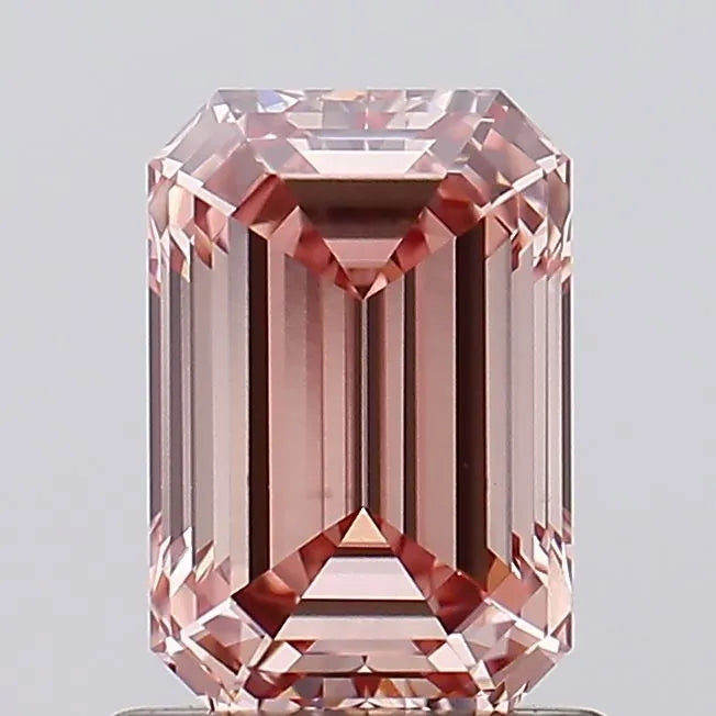 1.09ct Emerald Lab Grown Diamond (Colour Fancy Intense Brown Pink, Clarity VVS2, IGI Certified)