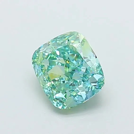 1.12ct Cushion modified Lab Grown Diamond (Colour Fancy Vivid Green, Clarity VVS2, IGI Certified)