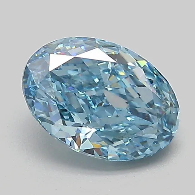 1.13ct Oval Lab Grown Diamond (Colour Fancy Vivid Blue, Clarity VVS2, IGI Certified)