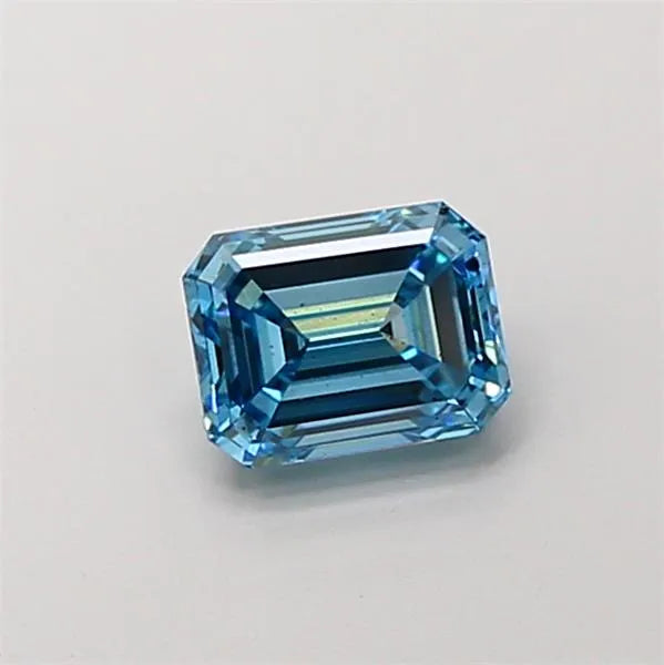 1.14ct Emerald Lab Grown Diamond (Colour Fancy Vivid Blue, Clarity VS2, IGI Certified)