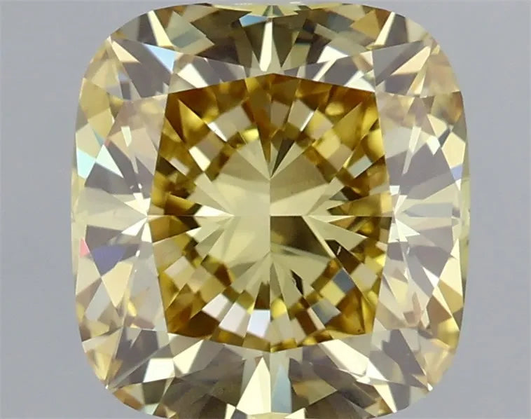 1.17ct Cushion brilliant Lab Grown Diamond (Colour Fancy Intense Brownish Yellow, Clarity VS2, IGI Certified)