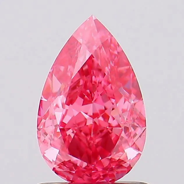 1.23ct Pear Lab Grown Diamond (Colour Fancy Vivid Pink, Clarity VS1, IGI Certified)