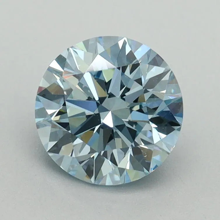 1.23ct Round Lab Grown Diamond (Colour Fancy Vivid Blue, Clarity VVS2, Cut ID, IGI Certified)