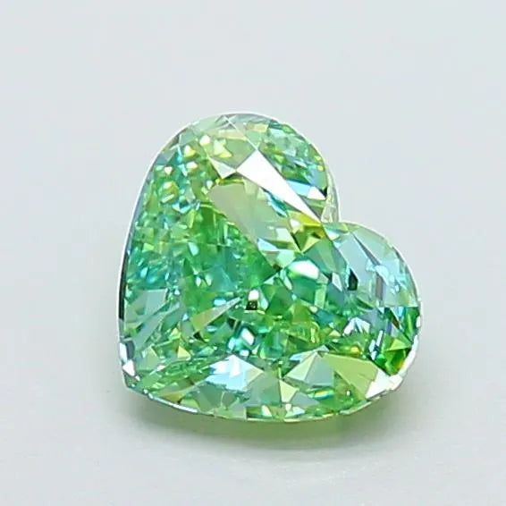 1.26ct Heart Lab Grown Diamond (Colour Fancy Vivid Green, Clarity VVS1, IGI Certified)