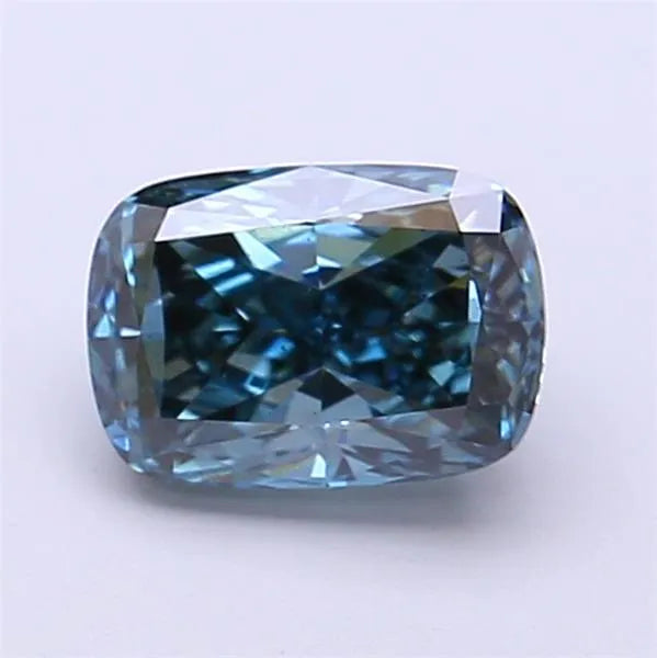 1.28ct Cushion modified Lab Grown Diamond (Colour Fancy Vivid Greenish Blue, Clarity VS2, IGI Certified)