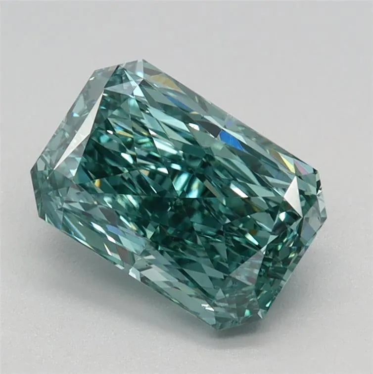 1.34ct Radiant Lab Grown Diamond (Colour Fancy Vivid Blue Green, Clarity VS1, IGI Certified)