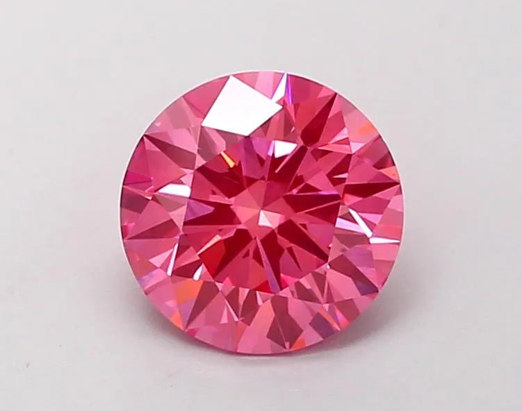 1.38ct Round Lab Grown Diamond (Colour Fancy Vivid Pink, Clarity VVS2, Cut ID, IGI Certified)