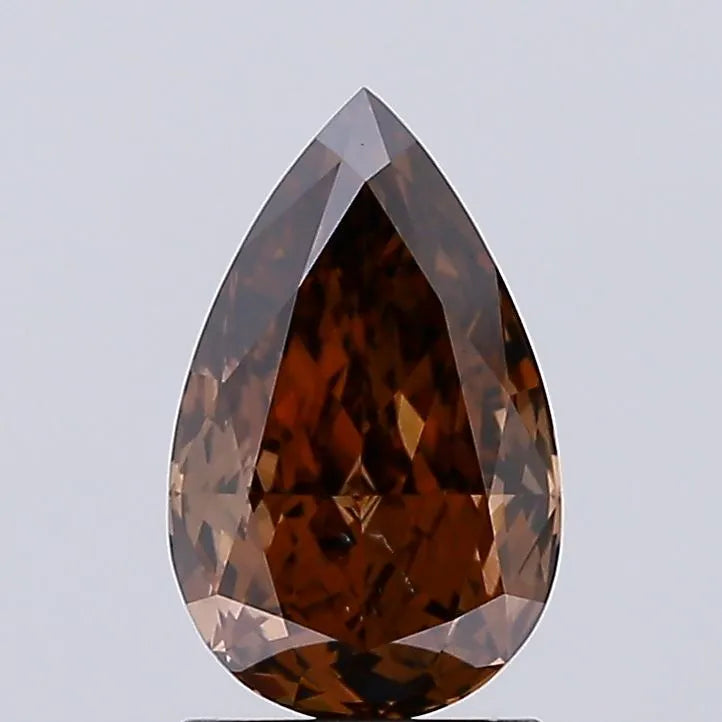 1.42ct Pear Lab Grown Diamond (Colour Fancy Deep Brown, Clarity VS2, IGI Certified)