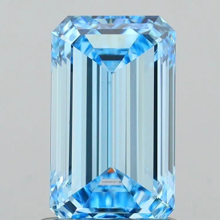 1.50ct Emerald Lab Grown Diamond (Colour Fancy Vivid Blue, Clarity VVS1, IGI Certified)