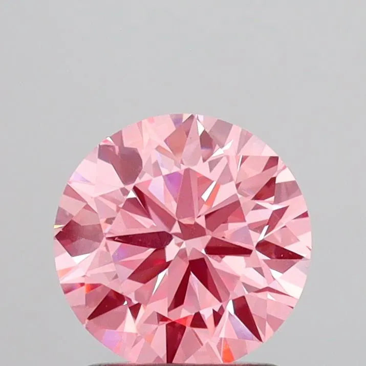 1.50ct Round Lab Grown Diamond (Colour Fancy Vivid Pink, Clarity VVS2, Cut ID, IGI Certified)