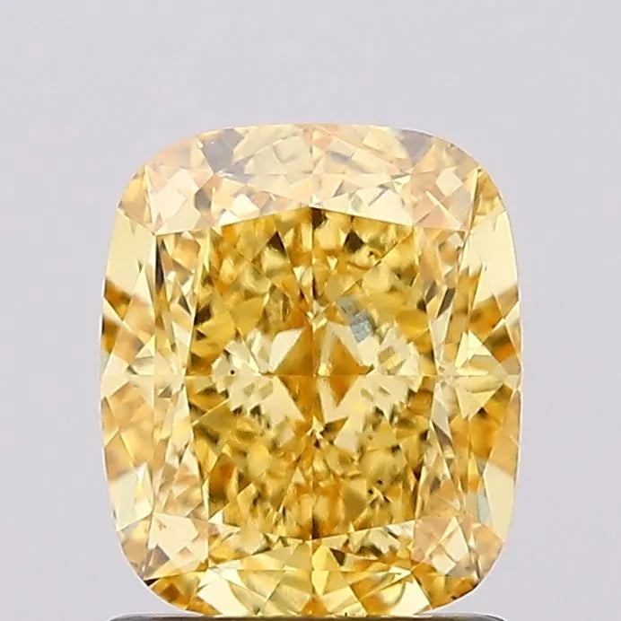 1.51ct Cushion modified Lab Grown Diamond (Colour Fancy Vivid Yellow, Clarity VS1, IGI Certified)