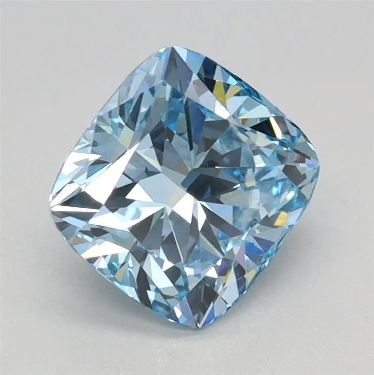 1.53ct Cushion brilliant Lab Grown Diamond (Colour Fancy Intense Blue, Clarity VVS2, IGI Certified)