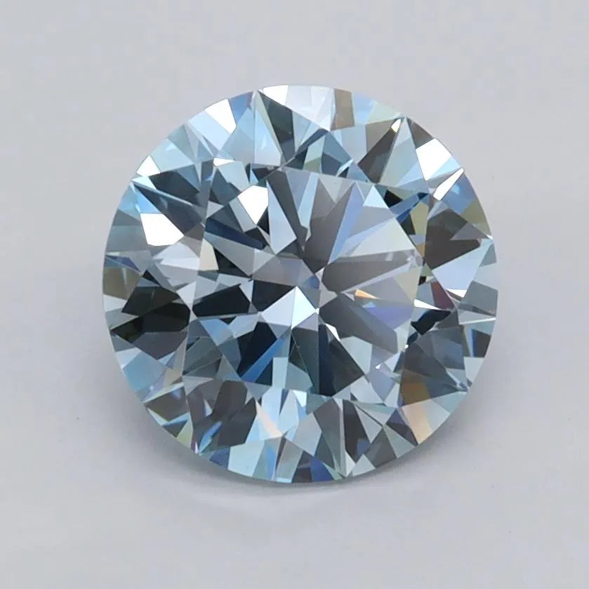1.53ct Round Lab Grown Diamond (Colour Fancy Intense Blue, Clarity VVS2, Cut EX, IGI Certified)