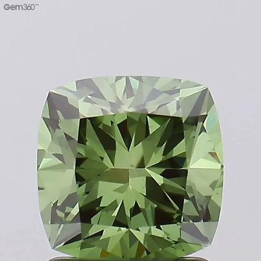 1.56ct Cushion modified Lab Grown Diamond (Colour Fancy Vivid Green, Clarity VS2, IGI Certified)