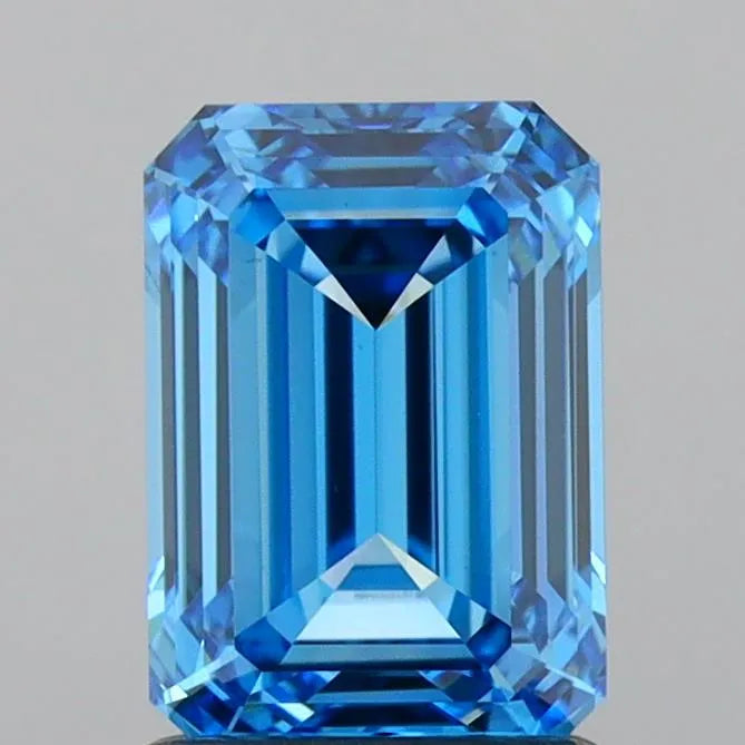 1.57ct Emerald Lab Grown Diamond (Colour Fancy Vivid Blue, Clarity VVS2, IGI Certified)