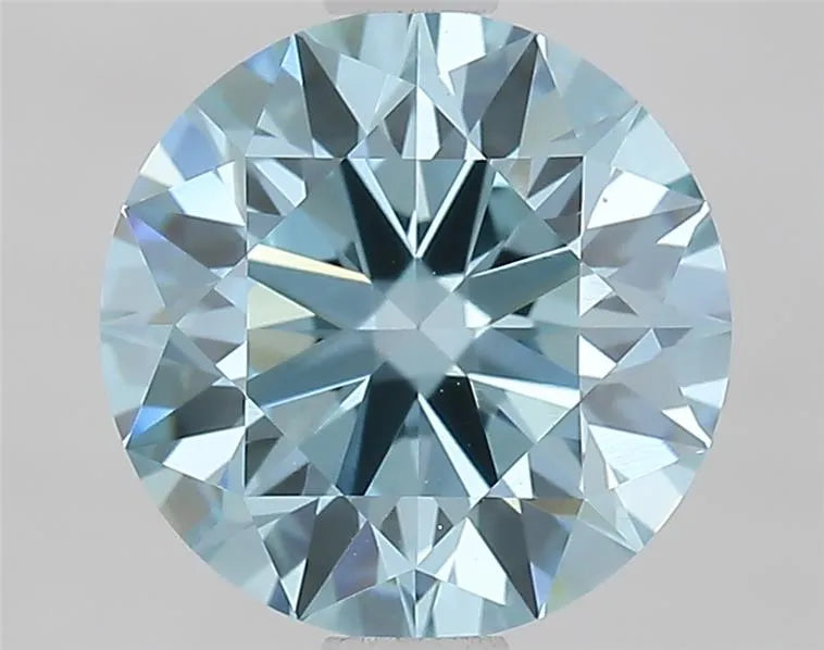 1.57ct Round Lab Grown Diamond (Colour Fancy Vivid Blue, Clarity VVS2, Cut ID, IGI Certified)