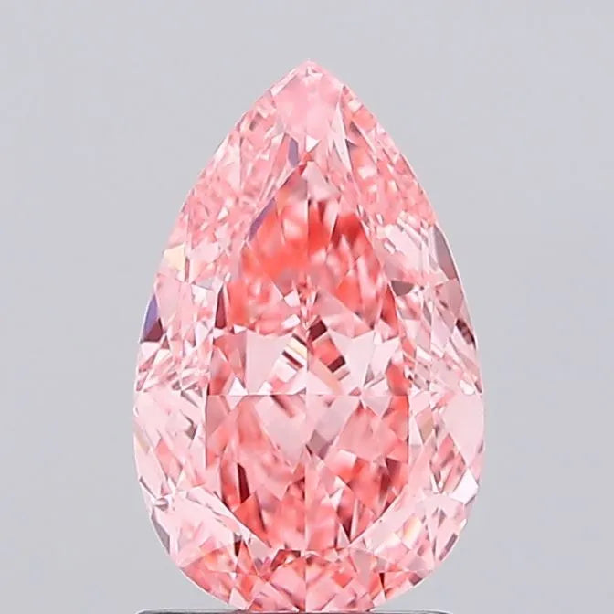 1.61ct Pear Lab Grown Diamond (Colour Fancy Vivid Pink, Clarity VVS2, IGI Certified)