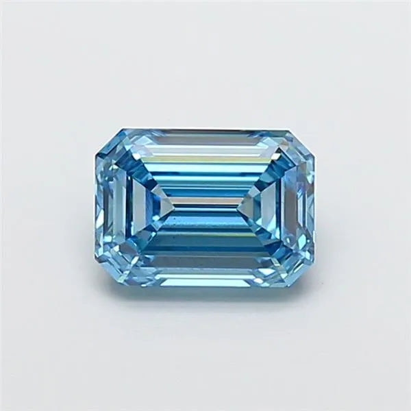 1.66ct Emerald Lab Grown Diamond (Colour Fancy Vivid Blue, Clarity VS1, IGI Certified)