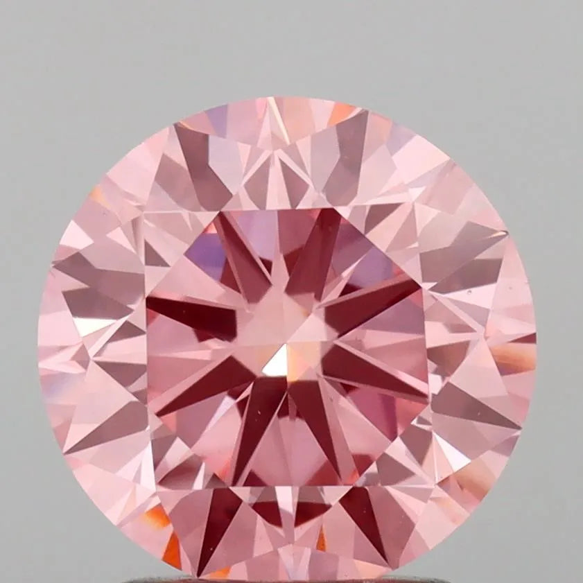1.90ct Round Lab Grown Diamond (Colour Fancy Vivid Pink, Clarity VS1, Cut ID, IGI Certified)